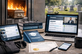 Tiago Oliva Schietti destaca a capacitação e o treinamento contínuo em cemitérios e crematórios.